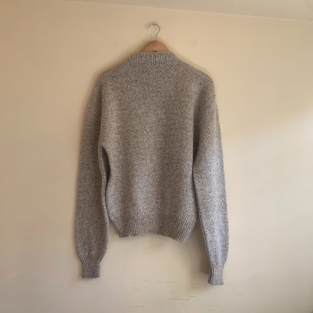 VINTAGE Continental Oatmeal Crewneck Wool Sweater Made in USA - Picture 3 of 10